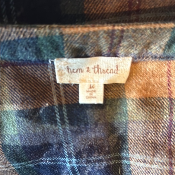 Hem & Thread Blue and Orange Plaid flannel duster - Picture 4 of 4